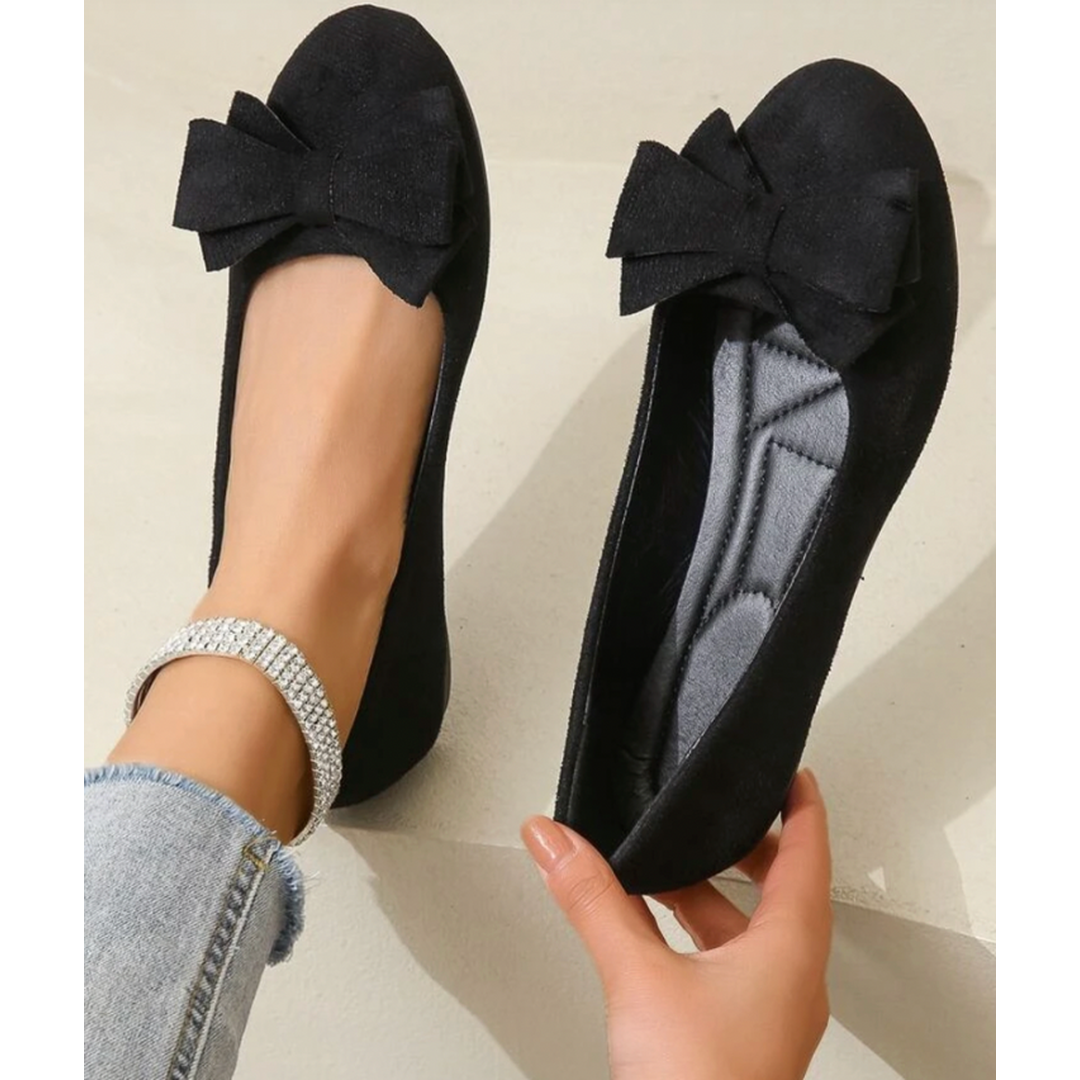 Hailey | Damen Ballerinas mit Schleifenapplikation und flacher Sohle