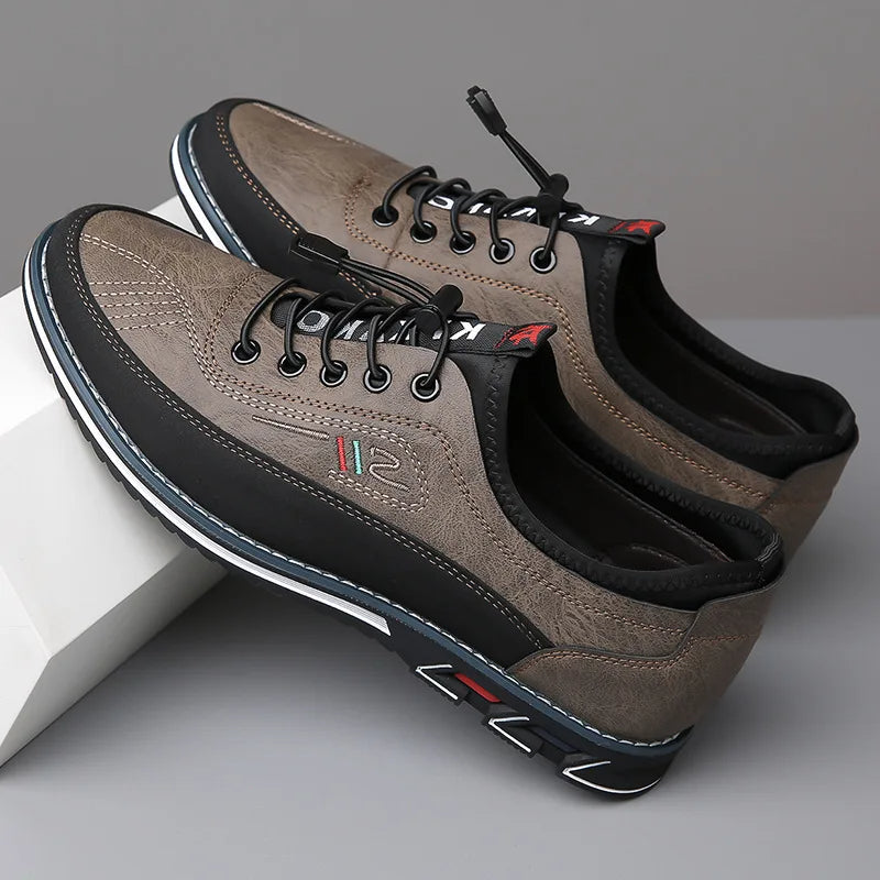 Leon | Herren Oxford Schnürschuhe Mit Kontrasteinsätzen
