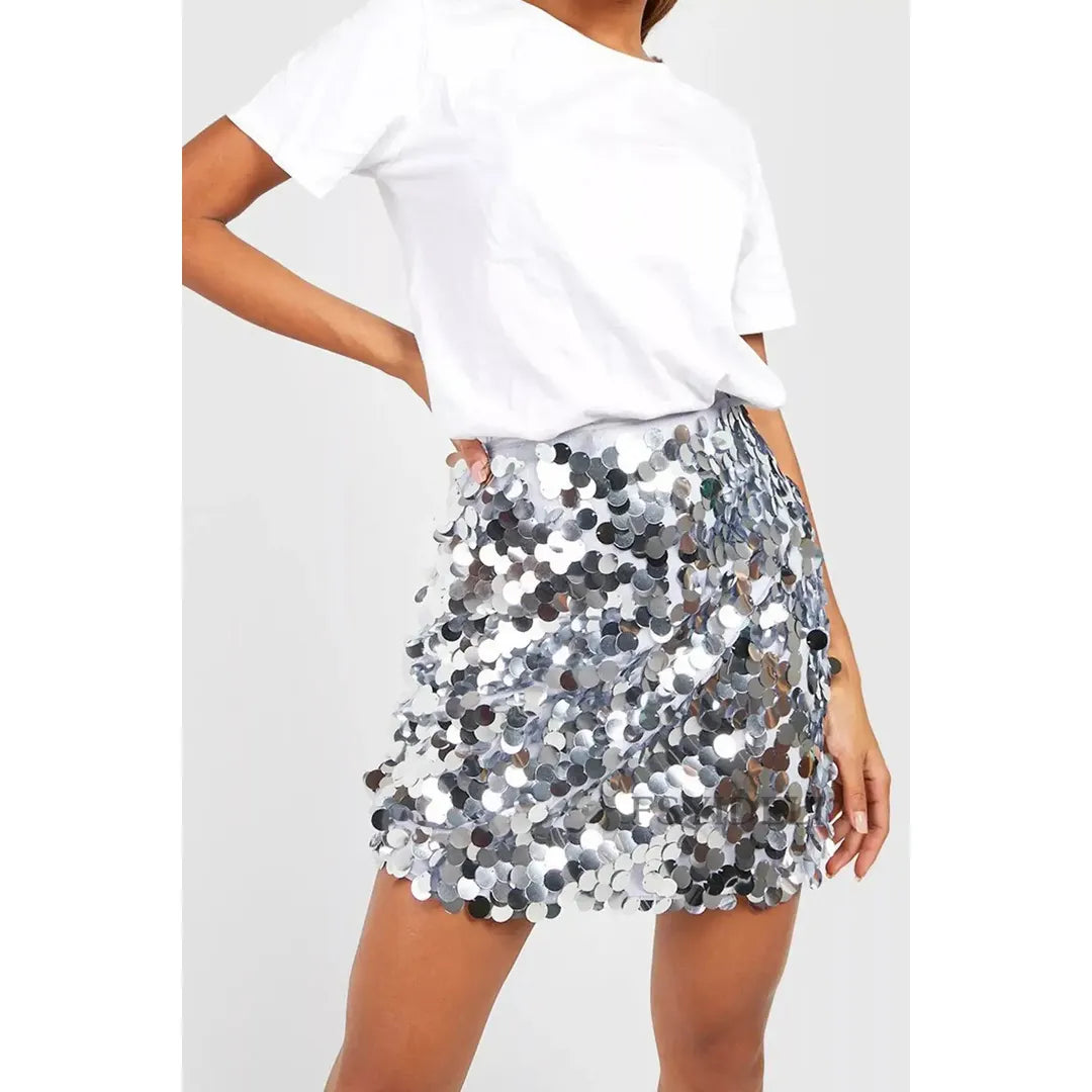 Madison | Damen Minirock mit Paillettenbesatz und geradem Schnitt