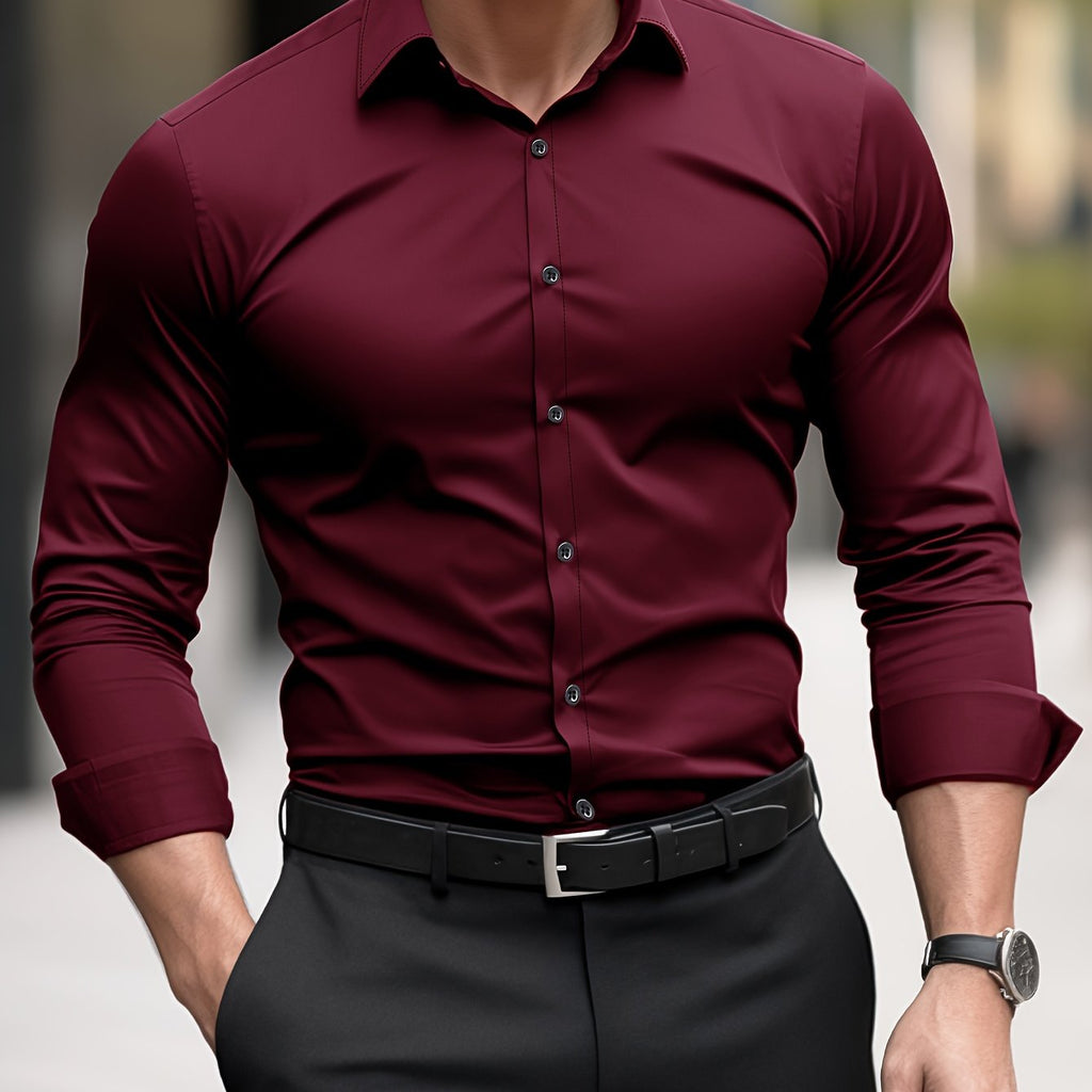 Ethan | Herren Slim-Fit Hemd Mit Knopfleiste Und Langarm