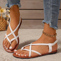 Sasha | Damen Flache Sandalen Mit Geflochtenen Riemen