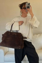 Hailey | Damen Lederhandtasche Mit Doppelten Tragegriffen