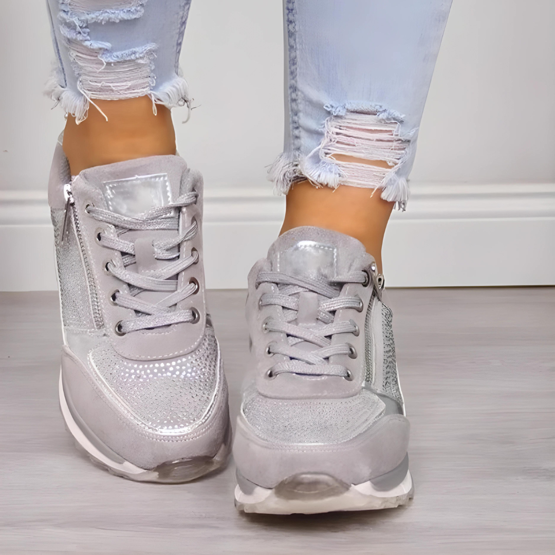 Olivia | Damen Schnürsneaker Mit Seitlichem Reißverschluss