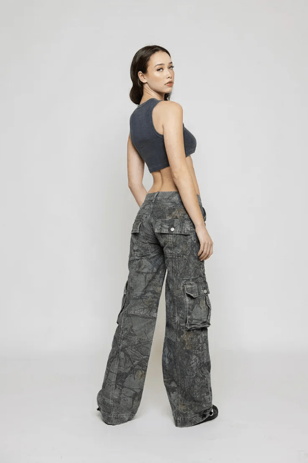 Aria | Damen Camouflage Cargohose Mit Seitentaschen