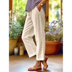 Danielle | Damen Leinen Hose Mit Lockerer Passform Und Geradem Bein