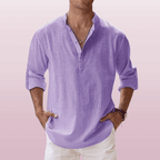 Graham | Herren Leinenmischung Henley Hemd Mit Knopfleiste