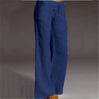 Alaina | Damen Leinen Hose Mit Lockerer Passform Und Kordelzug