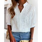 Noemi | Damen Bluse Mit V-Ausschnitt Und Puffärmeln