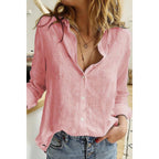 Arden | Damen Leinen Bluse Mit Knopfleiste Und Langarm