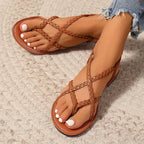 Sasha | Damen Flache Sandalen Mit Geflochtenen Riemen