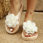 Nova | Damen Plateau Sandalen Mit Blumenriemen