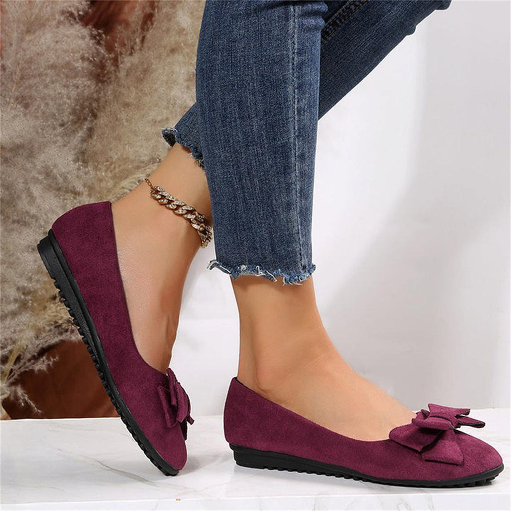 Hailey | Damen Ballerinas mit Schleifenapplikation und flacher Sohle