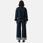 Elina | Damen Denim Set Mit Jacke Und Wide-Leg Hose