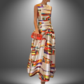 Gabriella | Damen Maxi Kleid Mit Geometrischem Print
