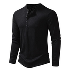 Aaron | Herren Langarm Henley Shirt Mit Knopfleiste