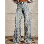 Brynn | Damenjeans mit weitem Bein und Blumenprint