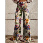 Brynn | Damenjeans mit weitem Bein und Blumenprint