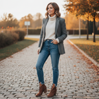 Jade | Damen Stiefeletten Mit Mandelspitze, V-Ausschnitt Und Blockabsatz