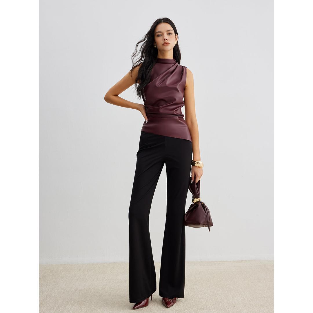 Layla | Damen ärmelloses Top mit Stehkragen