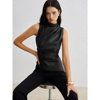 Layla | Damen ärmelloses Top mit Stehkragen