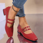 Elodie | Damen Ballerinas Mit Doppelriemen