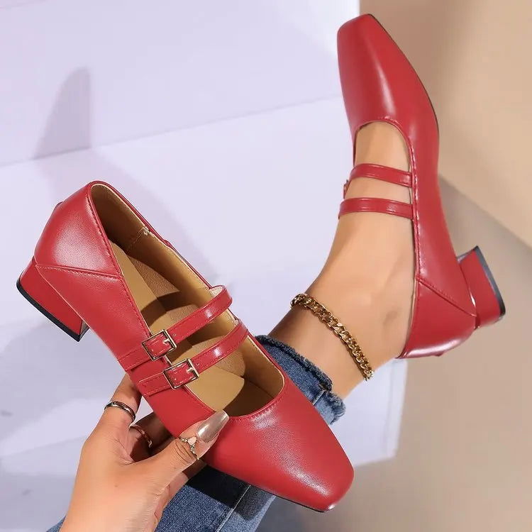 Elodie | Damen Ballerinas Mit Doppelriemen