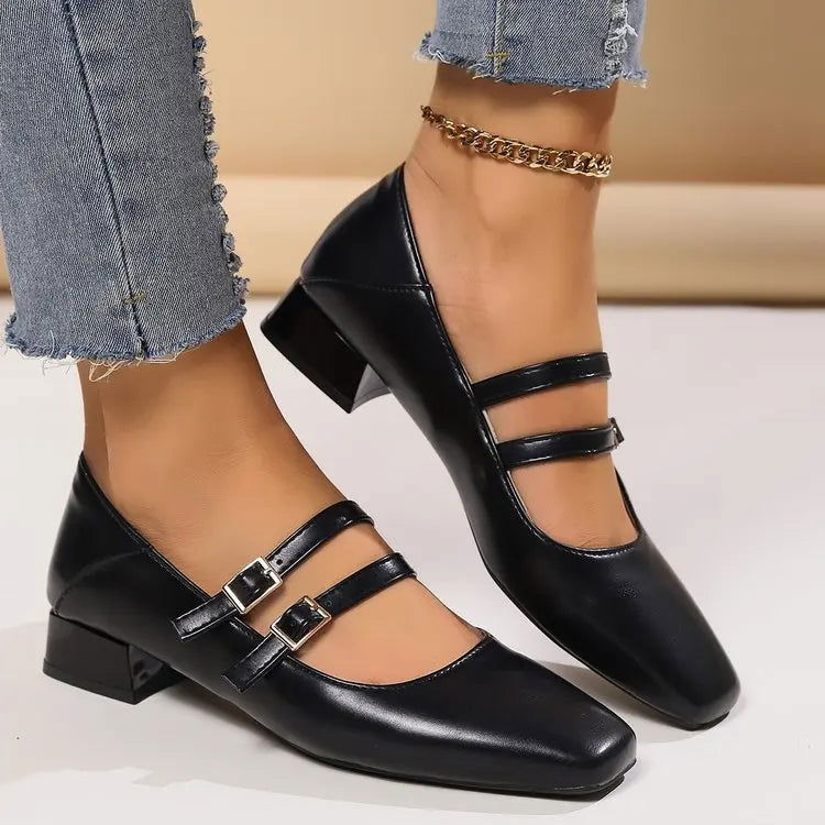 Elodie | Damen Ballerinas Mit Doppelriemen