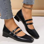 Elodie | Damen Ballerinas Mit Doppelriemen