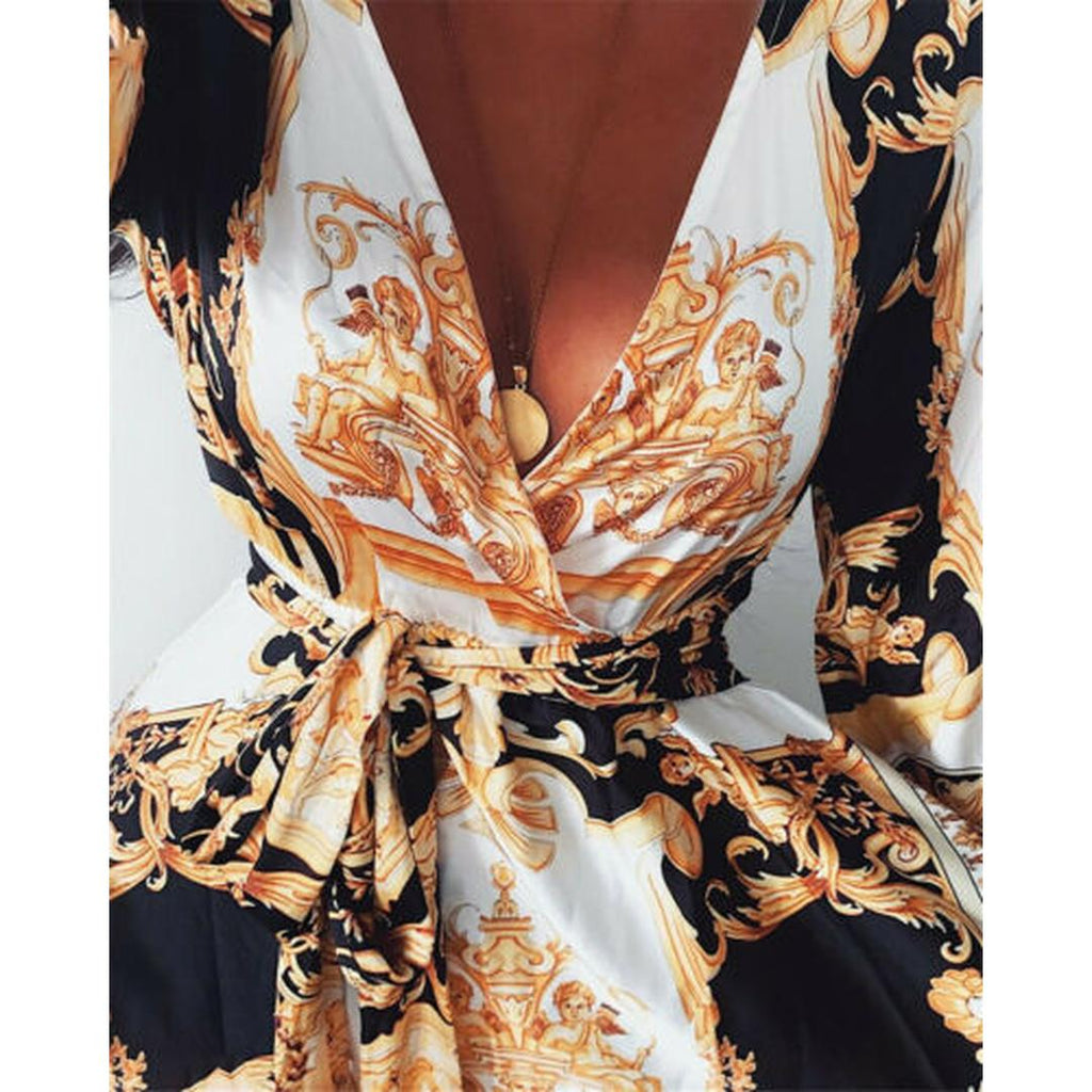 Brooke | Damen Boho Maxi Kleid Mit V-Ausschnitt