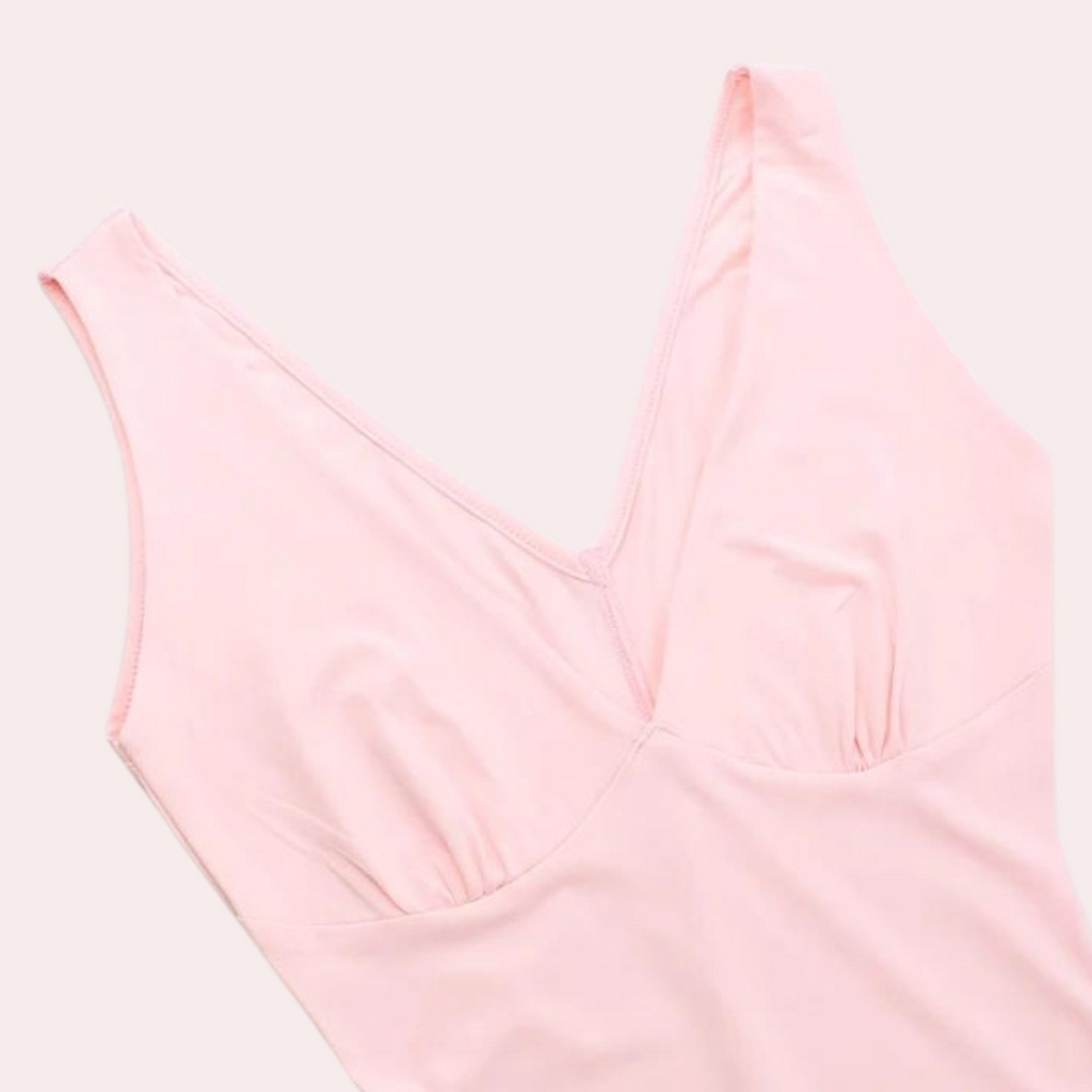 Evelyn | Damen Ärmelloses Maxi Kleid Mit V-Ausschnitt Und Asymmetrischem Schlitz