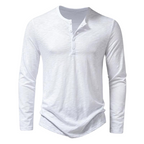 Aaron | Herren Langarm Henley Shirt Mit Knopfleiste