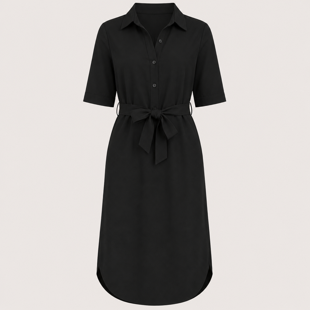 Renata | Damen Kleid Mit Lockerer Passform Und Bindegürtel