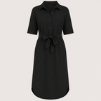 Renata | Damen Kleid Mit Lockerer Passform Und Bindegürtel