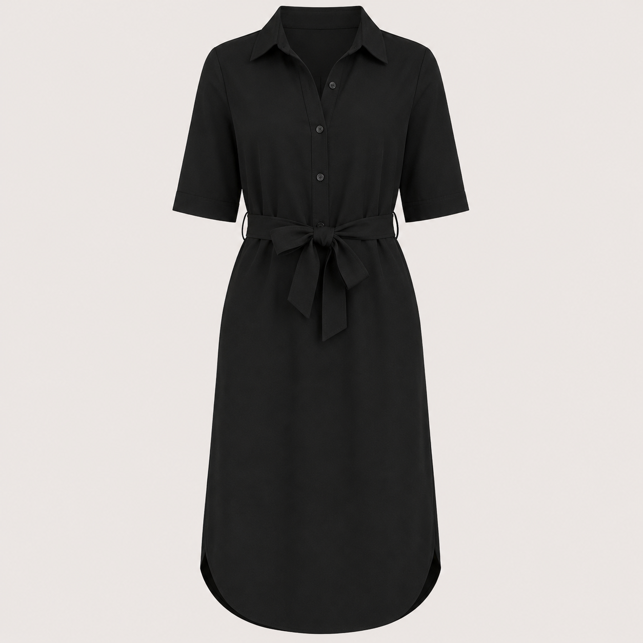 Renata | Damen Kleid Mit Lockerer Passform Und Bindegürtel