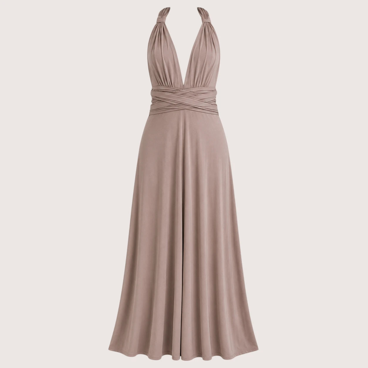 Elaina | Damen Wandelbares Wickel Maxikleid Mit Offenem Rücken