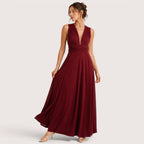 Elaina | Damen Wandelbares Wickel Maxikleid Mit Offenem Rücken
