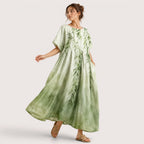 Anika | Damen Florales Midikleid Mit Rundhalsausschnitt