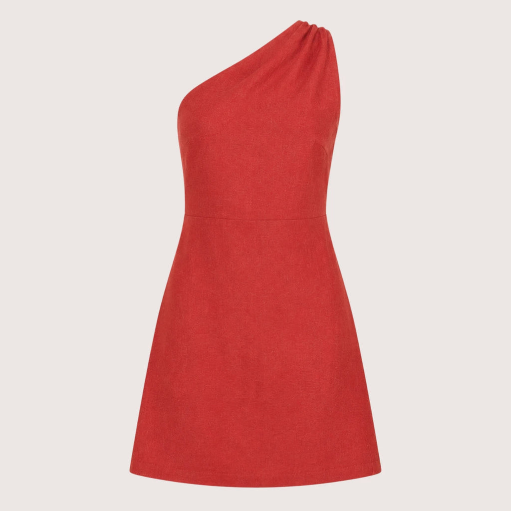 Saylor | Damen One-Shoulder Cocktail Mini Kleid