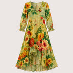 Hayden | Damen Midikleid Mit Floral Print Und V-Ausschnitt