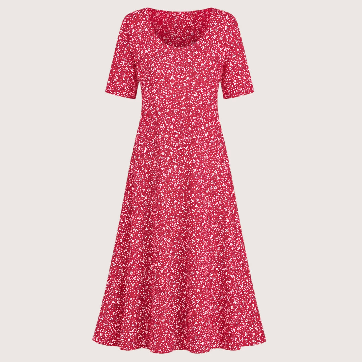 Frances | Damen Bedrucktes Midikleid Mit Seitentaschen