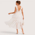 Kendra | Damen Tüll Cocktailkleid Mit V-Ausschnitt