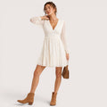 Tessa | Damen Mini Kleid Mit Polka Dots Und V-Ausschnitt