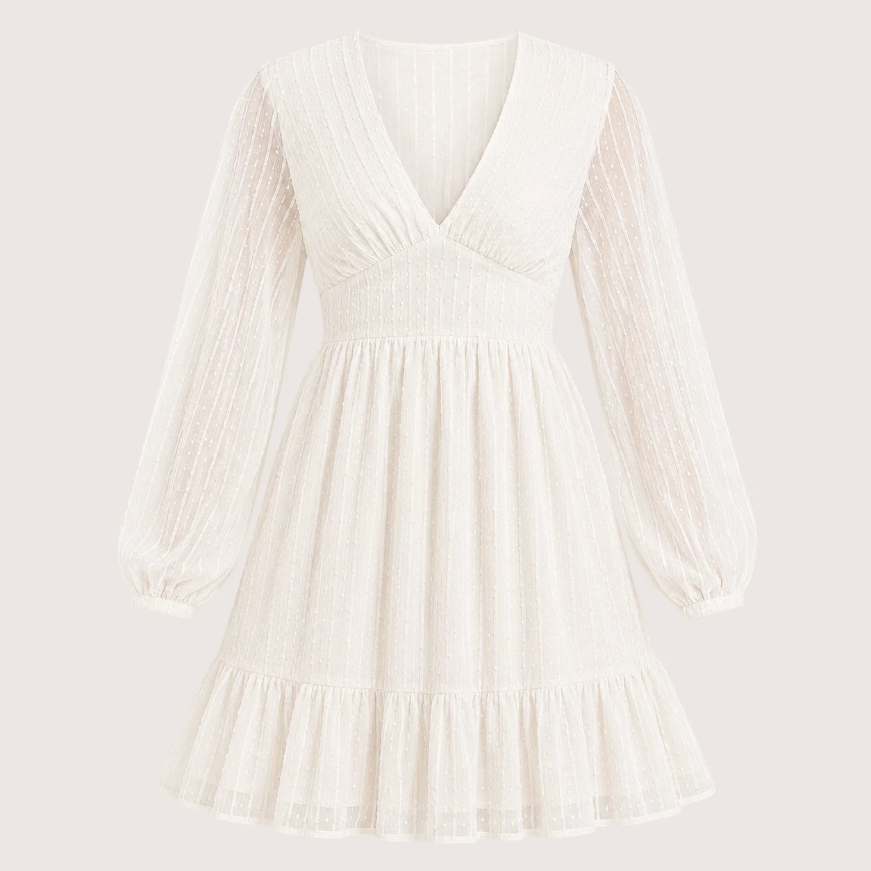 Tessa | Damen Mini Kleid Mit Polka Dots Und V-Ausschnitt