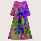 Raelynn | Damen Langes Kleid Mit Floral Print Und Rundhalsausschnitt