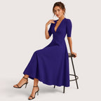 Ivanna | Damen V-Ausschnitt Midikleid Mit A-Linien Silhouette