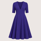 Ivanna | Damen V-Ausschnitt Midikleid Mit A-Linien Silhouette