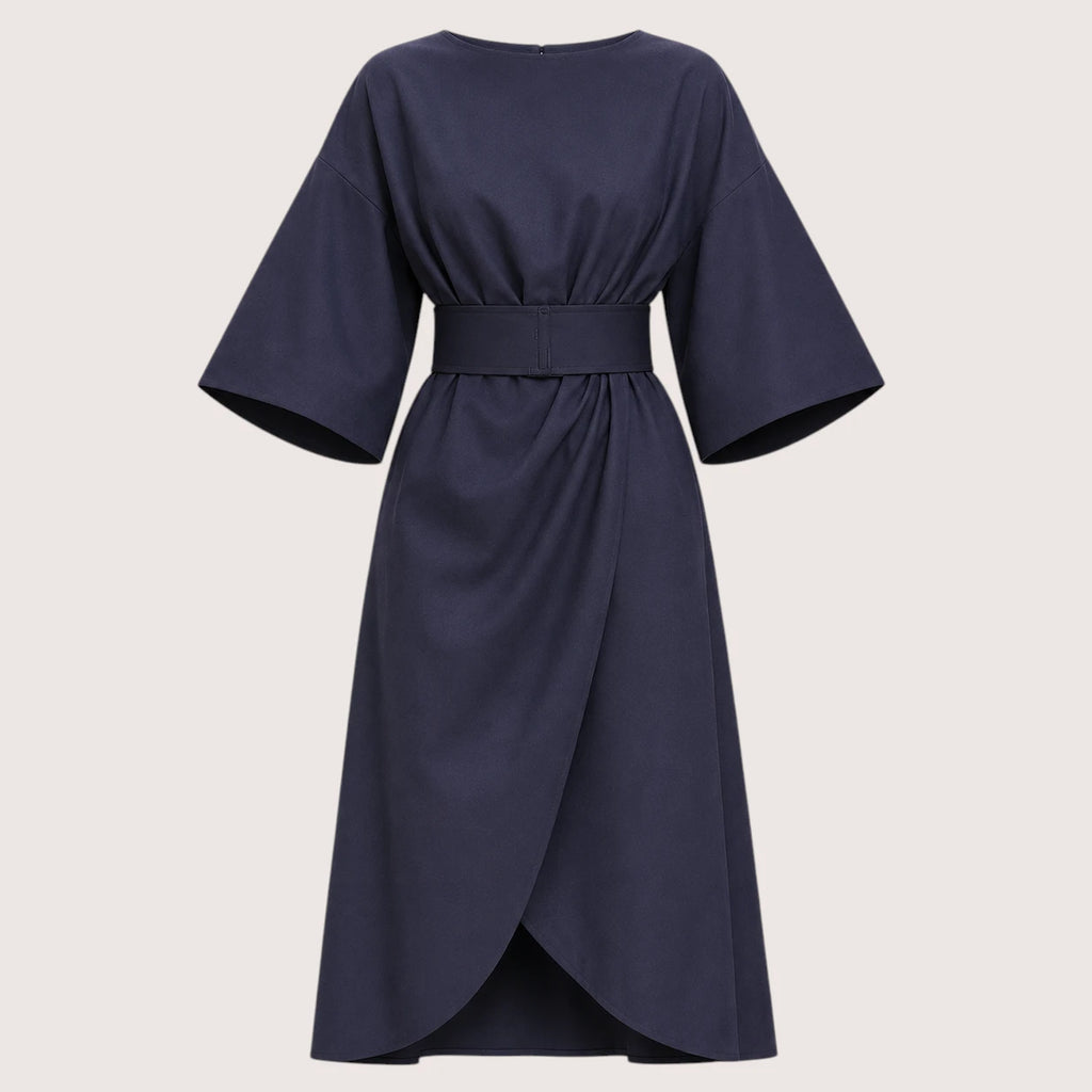 Alina | Damen Midikleid Mit Laternenärmeln