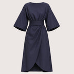 Alina | Damen Midikleid Mit Laternenärmeln