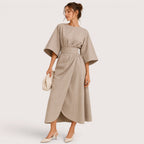 Alina | Damen Midikleid Mit Laternenärmeln