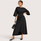 Alina | Damen Midikleid Mit Laternenärmeln